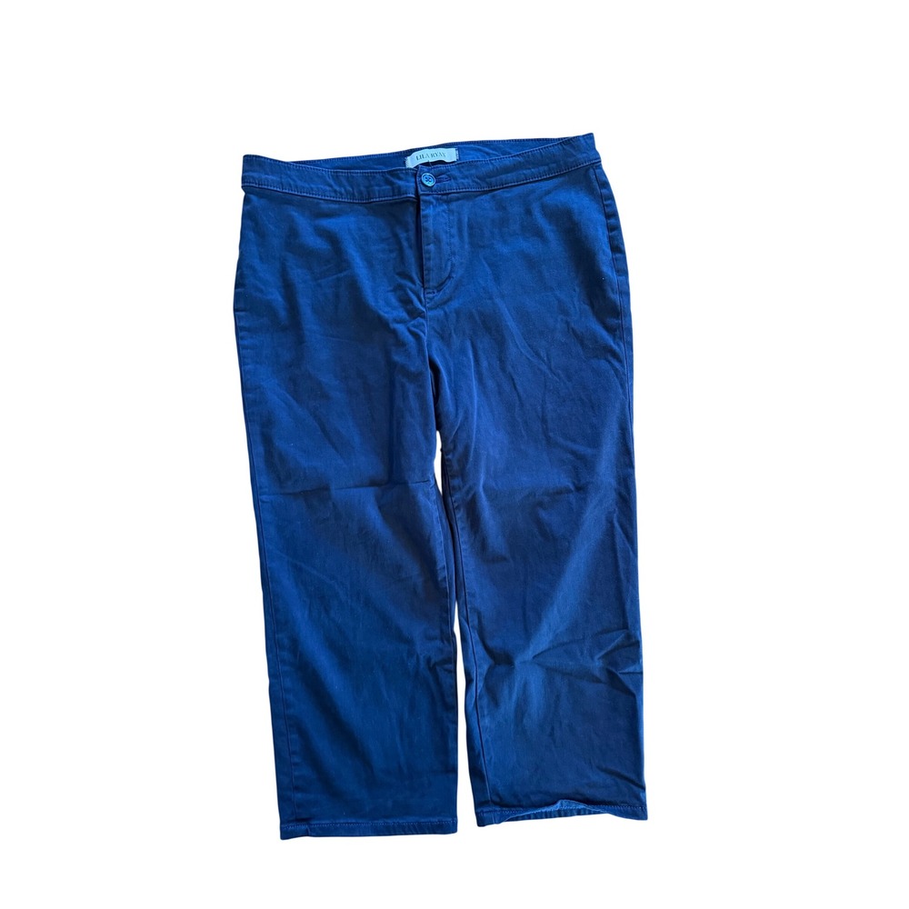 Lila Ryan Jase Navy Blue Slim Cropped Straight Leg Pants Size 14